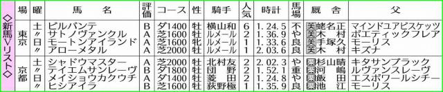 【新馬戦総括】モートンアイランド切れ味発揮　アローメタルは伸びしろ十分