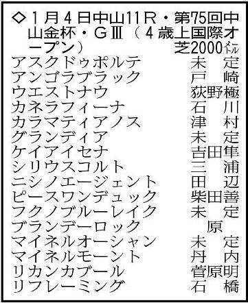 【中山金杯展望】G2で2着のアンゴラブラック、4連勝中のカネラフィーナと牝馬が上位を形成