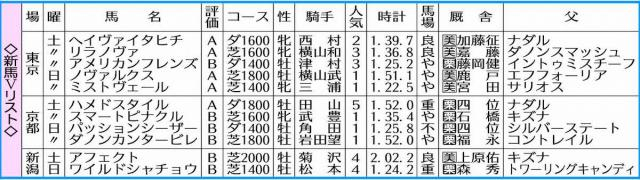 【新馬Vリスト】スケール感十分ノヴァルクスが大外一気V　ミストヴェールは非凡な切れ味